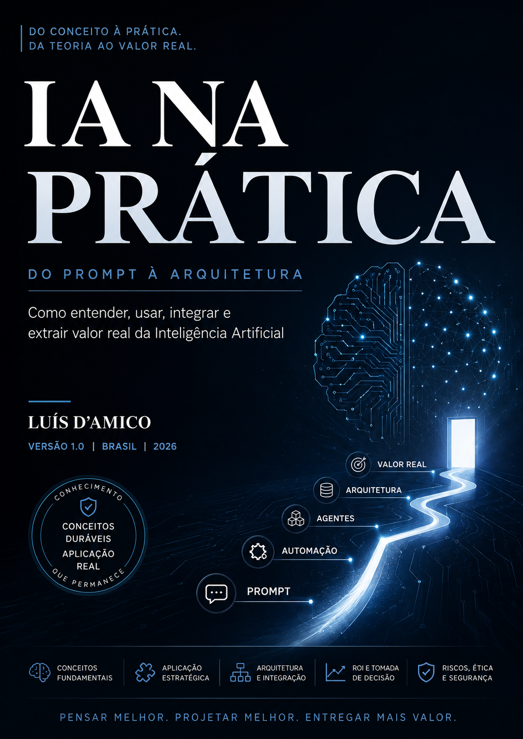 Capa do livro IA na Prática — Do Prompt à Arquitetura, de Luís D'Amico